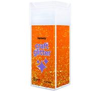 Hemway Glitter Shaker Fluorescent Orange 130g Extra Chunky, Craft Glitter Shaker for Resin & Epoxy Crafts, Christmas Art Supplies, Nail, Body, Face, Eye, Festival, Crafting, Slime, Sparkle