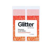Hemway Glitter Shaker Fluorescent Peach 110g x2 Pack Fine, Craft Glitter Shakers for Resin & Epoxy Crafts, Christmas Art Supplies, Nail, Body, Face, Eye, Festival, Crafting, Slime, Sparkle