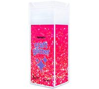 Hemway Glitter Shaker Fluorescent Pink 130g Extra Chunky, Craft Glitter Shaker for Resin & Epoxy Crafts, Christmas Art Supplies, Nail, Body, Face, Eye, Festival, Crafting, Slime, Sparkle