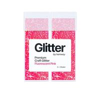 Hemway Glitter Shaker Fluorescent Pink 130g x2 Pack Chunky, Craft Glitter Shakers for Resin & Epoxy Crafts, Christmas Art Supplies, Nail, Body, Face, Eye, Festival, Crafting, Slime, Sparkle