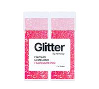 Hemway Glitter Shaker Fluorescent Pink 130g x2 Pack Fine, Craft Glitter Shakers for Resin & Epoxy Crafts, Christmas Art Supplies, Nail, Body, Face, Eye, Festival, Crafting, Slime, Sparkle