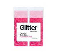 Hemway Glitter Shaker Fluorescent Pink 130g x2 Pack Ultrafine, Craft Glitter Shakers for Resin & Epoxy Crafts, Christmas Art Supplies, Nail, Body, Face, Eye, Festival, Crafting, Slime, Sparkle