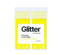 Hemway Glitter Shaker Fluorescent Yellow 110g x2 Pack Chunky, Craft Glitter Shakers for Resin & Epoxy Crafts, Christmas Art Supplies, Nail, Body, Face, Eye, Festival, Crafting, Slime, Sparkle