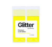 Hemway Glitter Shaker Fluorescent Yellow 110g x2 Pack Ultrafine, Craft Glitter Shakers for Resin & Epoxy Crafts, Christmas Art Supplies, Nail, Body, Face, Eye, Festival, Crafting, Slime, Sparkle
