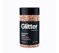 Hemway Glitter Shaker For Cosmetics, Festivals, Epoxy Resin & Crafts - Rose Gold Holographic - Extra Chunky | Size: 100g Hemway Rose Gold 100g