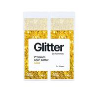 Hemway Glitter Shaker Gold 110g x2 Pack Extra Chunky, Craft Glitter Shakers for Resin & Epoxy Crafts, Christmas Art Supplies, Nail, Body, Face, Eye, Festival, Crafting, Slime, Sparkle