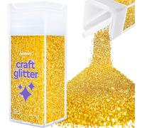 Hemway Glitter Shaker Gold 130g Fine, Craft Glitter Shaker for Resin & Epoxy Crafts, Christmas Art Supplies, Nail, Body, Face, Eye, Festival, Crafting, Slime, Sparkle
