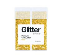 Hemway Glitter Shaker Gold 130g x2 Pack Chunky, Craft Glitter Shakers for Resin & Epoxy Crafts, Christmas Art Supplies, Nail, Body, Face, Eye, Festival, Crafting, Slime, Sparkle