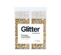 Hemway Glitter Shaker Gold Silver 110g x2 Pack Fine, Craft Glitter Shakers for Resin & Epoxy Crafts, Christmas Art Supplies, Nail, Body, Face, Eye, Festival, Crafting, Slime, Sparkle