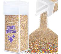 Hemway Glitter Shaker Gold Silver Holographic 110g Microfine, Craft Glitter Shaker for Resin & Epoxy Crafts, Christmas Art Supplies, Nail, Body, Face, Eye, Festival, Crafting, Slime, Sparkle