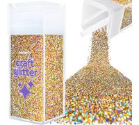 Hemway Glitter Shaker Gold Silver Holographic 130g Fine, Craft Glitter Shaker for Resin & Epoxy Crafts, Christmas Art Supplies, Nail, Body, Face, Eye, Festival, Crafting, Slime, Sparkle