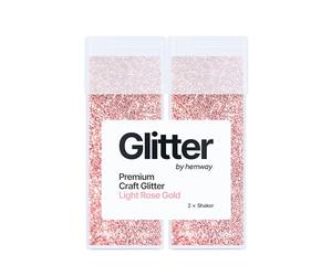 Hemway Glitter Shaker Light Rose Gold 110g x2 Pack Chunky, Craft Glitter Shakers for Resin & Epoxy Crafts, Christmas Art Supplies, Nail, Body, Face, Eye, Festival, Crafting, Slime, Sparkle