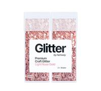 Hemway Glitter Shaker Light Rose Gold 110g x2 Pack Super Chunky, Craft Glitter Shakers for Resin & Epoxy Crafts, Christmas Art Supplies, Nail, Body, Face, Eye, Festival, Crafting, Slime, Sparkle