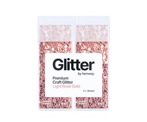 Hemway Glitter Shaker Light Rose Gold 110g x2 Pack Super Chunky, Craft Glitter Shakers for Resin & Epoxy Crafts, Christmas Art Supplies, Nail, Body, Face, Eye, Festival, Crafting, Slime, Sparkle