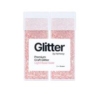 Hemway Glitter Shaker Light Rose Gold 130g x2 Pack Ultrafine, Craft Glitter Shakers for Resin & Epoxy Crafts, Christmas Art Supplies, Nail, Body, Face, Eye, Festival, Crafting, Slime, Sparkle