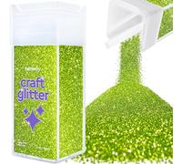 Hemway Glitter Shaker Lime Green 110g Ultrafine, Craft Glitter Shaker for Resin & Epoxy Crafts, Christmas Art Supplies, Nail, Body, Face, Eye, Festival, Crafting, Slime, Sparkle