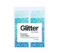 Hemway Glitter Shaker Ocean Blue Holographic 110g x2 Pack Chunky, Craft Glitter Shakers for Resin & Epoxy Crafts, Christmas Art Supplies, Nail, Body, Face, Eye, Festival, Crafting, Slime, Sparkle