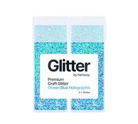 Hemway Glitter Shaker Ocean Blue Holographic 130g x2 Pack Fine, Craft Glitter Shakers for Resin & Epoxy Crafts, Christmas Art Supplies, Nail, Body, Face, Eye, Festival, Crafting, Slime, Sparkle