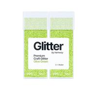 Hemway Glitter Shaker Olive Green 110g x2 Pack Ultrafine, Craft Glitter Shakers for Resin & Epoxy Crafts, Christmas Art Supplies, Nail, Body, Face, Eye, Festival, Crafting, Slime, Sparkle