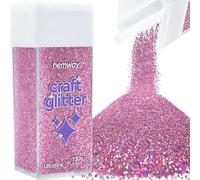 Hemway Glitter Shaker Pink Holographic 130g Ultrafine, Craft Glitter Shaker for Resin & Epoxy Crafts, Christmas Art Supplies, Nail, Body, Face, Eye, Festival, Crafting, Slime, Sparkle