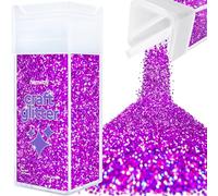 Hemway Glitter Shaker Purple Holographic 130g Fine, Craft Glitter Shaker for Resin & Epoxy Crafts, Christmas Art Supplies, Nail, Body, Face, Eye, Festival, Crafting, Slime, Sparkle