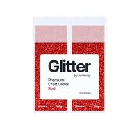 Hemway Glitter Shaker Red 130g x2 Pack Ultrafine, Craft Glitter Shakers for Resin & Epoxy Crafts, Christmas Art Supplies, Nail, Body, Face, Eye, Festival, Crafting, Slime, Sparkle