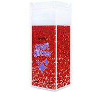 Hemway Glitter Shaker Red Holographic 130g Chunky, Craft Glitter Shaker for Resin & Epoxy Crafts, Christmas Art Supplies, Nail, Body, Face, Eye, Festival, Crafting, Slime, Sparkle