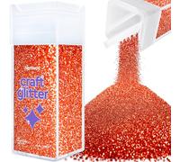 Hemway Glitter Shaker Red Holographic 130g Microfine, Craft Glitter Shaker for Resin & Epoxy Crafts, Christmas Art Supplies, Nail, Body, Face, Eye, Festival, Crafting, Slime, Sparkle