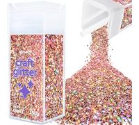 Hemway Glitter Shaker Rose Gold Holographic 110g Extra Chunky, Craft Glitter Shaker for Resin & Epoxy Crafts, Christmas Art Supplies, Nail, Body, Face, Eye, Festival, Crafting, Slime, Sparkle