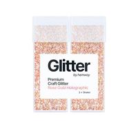 Hemway Glitter Shaker Rose Gold Holographic 110g x2 Pack Fine, Craft Glitter Shakers for Resin & Epoxy Crafts, Christmas Art Supplies, Nail, Body, Face, Eye, Festival, Crafting, Slime, Sparkle
