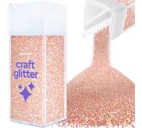 Hemway Glitter Shaker Rose Gold Holographic 130g Microfine, Craft Glitter Shaker for Resin & Epoxy Crafts, Christmas Art Supplies, Nail, Body, Face, Eye, Festival, Crafting, Slime, Sparkle