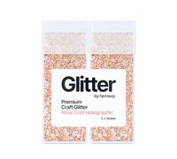 Hemway Glitter Shaker Rose Gold Holographic 130g x2 Pack Chunky, Craft Glitter Shakers for Resin & Epoxy Crafts, Christmas Art Supplies, Nail, Body, Face, Eye, Festival, Crafting, Slime, Sparkle