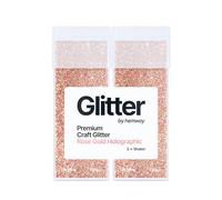 Hemway Glitter Shaker Rose Gold Holographic 130g x2 Pack Ultrafine, Craft Glitter Shakers for Resin & Epoxy Crafts, Christmas Art Supplies, Nail, Body, Face, Eye, Festival, Crafting, Slime, Sparkle