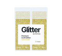 Hemway Glitter Shaker Sand Gold 110g x2 Pack Ultrafine, Craft Glitter Shakers for Resin & Epoxy Crafts, Christmas Art Supplies, Nail, Body, Face, Eye, Festival, Crafting, Slime, Sparkle