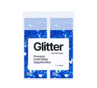 Hemway Glitter Shaker Sapphire Blue 110g x2 Pack Super Chunky, Craft Glitter Shakers for Resin & Epoxy Crafts, Christmas Art Supplies, Nail, Body, Face, Eye, Festival, Crafting, Slime, Sparkle