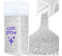 Hemway Glitter Shaker Silver 110g Fine, Craft Glitter Shaker for Resin & Epoxy Crafts, Christmas Art Supplies, Nail, Body, Face, Eye, Festival, Crafting, Slime, Sparkle