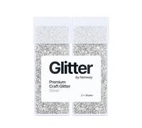 Hemway Glitter Shaker Silver 110g x2 Pack Chunky, Craft Glitter Shakers for Resin & Epoxy Crafts, Christmas Art Supplies, Nail, Body, Face, Eye, Festival, Crafting, Slime, Sparkle