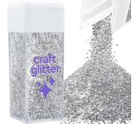 Hemway Glitter Shaker Silver 130g Extra Chunky, Craft Glitter Shaker for Resin & Epoxy Crafts, Christmas Art Supplies, Nail, Body, Face, Eye, Festival, Crafting, Slime, Sparkle