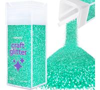 Hemway Glitter Shaker Turquoise Blue 110g Ultrafine, Craft Glitter Shaker for Resin & Epoxy Crafts, Christmas Art Supplies, Nail, Body, Face, Eye, Festival, Crafting, Slime, Sparkle