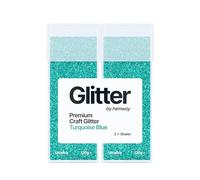 Hemway Glitter Shaker Turquoise Blue 130g x2 Pack Ultrafine, Craft Glitter Shakers for Resin & Epoxy Crafts, Christmas Art Supplies, Nail, Body, Face, Eye, Festival, Crafting, Slime, Sparkle