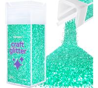 Hemway Glitter Shaker Turquoise Blue Holographic 110g Chunky, Craft Glitter Shaker for Resin & Epoxy Crafts, Christmas Art Supplies, Nail, Body, Face, Eye, Festival, Crafting, Slime, Sparkle