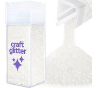 Hemway Glitter Shaker White Iridescent 110g Ultrafine, Craft Glitter Shaker for Resin & Epoxy Crafts, Christmas Art Supplies, Nail, Body, Face, Eye, Festival, Crafting, Slime, Sparkle