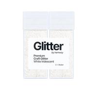 Hemway Glitter Shaker White Iridescent 110g x2 Pack Fine, Craft Glitter Shakers for Resin & Epoxy Crafts, Christmas Art Supplies, Nail, Body, Face, Eye, Festival, Crafting, Slime, Sparkle