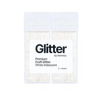 Hemway Glitter Shaker White Iridescent 130g x2 Pack Chunky, Craft Glitter Shakers for Resin & Epoxy Crafts, Christmas Art Supplies, Nail, Body, Face, Eye, Festival, Crafting, Slime, Sparkle