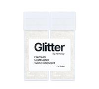 Hemway Glitter Shaker White Iridescent 130g x2 Pack Ultrafine, Craft Glitter Shakers for Resin & Epoxy Crafts, Christmas Art Supplies, Nail, Body, Face, Eye, Festival, Crafting, Slime, Sparkle