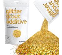 Hemway Gold Holographic Fibre Strands Glitter Grout Additive 100g Metallic Flakes for Adding Sparkle to Kitchen & Bathroom Tiles | Enhance Your Indoor Grouting Projects with a Durable Sparkly Effect