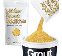 Hemway Gold Holographic Glitter Grout Additive Ultrafine 100g Metallic Flakes for Adding Sparkle to Kitchen & Bathroom Tiles | Enhance Your Indoor Grouting Projects with a Durable Sparkly Effect