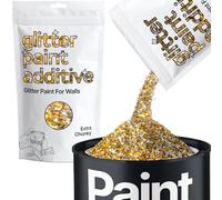 Hemway Gold Silver Glitter Paint Additive Extra Chunky 100g for Adding Sparkle to Paints & Varnish | Paint Walls Sparkly Add to Emulsion, Acrylic or Lacquer Indoor