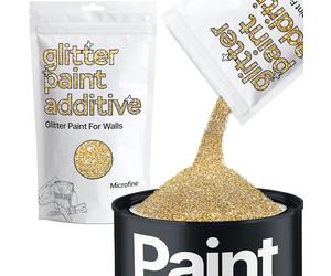 Hemway Gold Silver Glitter Paint Additive Microfine 100g for Adding Sparkle | for Paints & Varnish | Paint Walls Sparkly Add to Emulsion, Acrylic or Lacquer Indoor