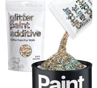 Hemway Gold Silver Holographic Glitter Paint Additive Extra Chunky 100g for Adding Sparkle to Paints & Varnish | Paint Walls Sparkly Add to Emulsion, Acrylic or Lacquer Indoor